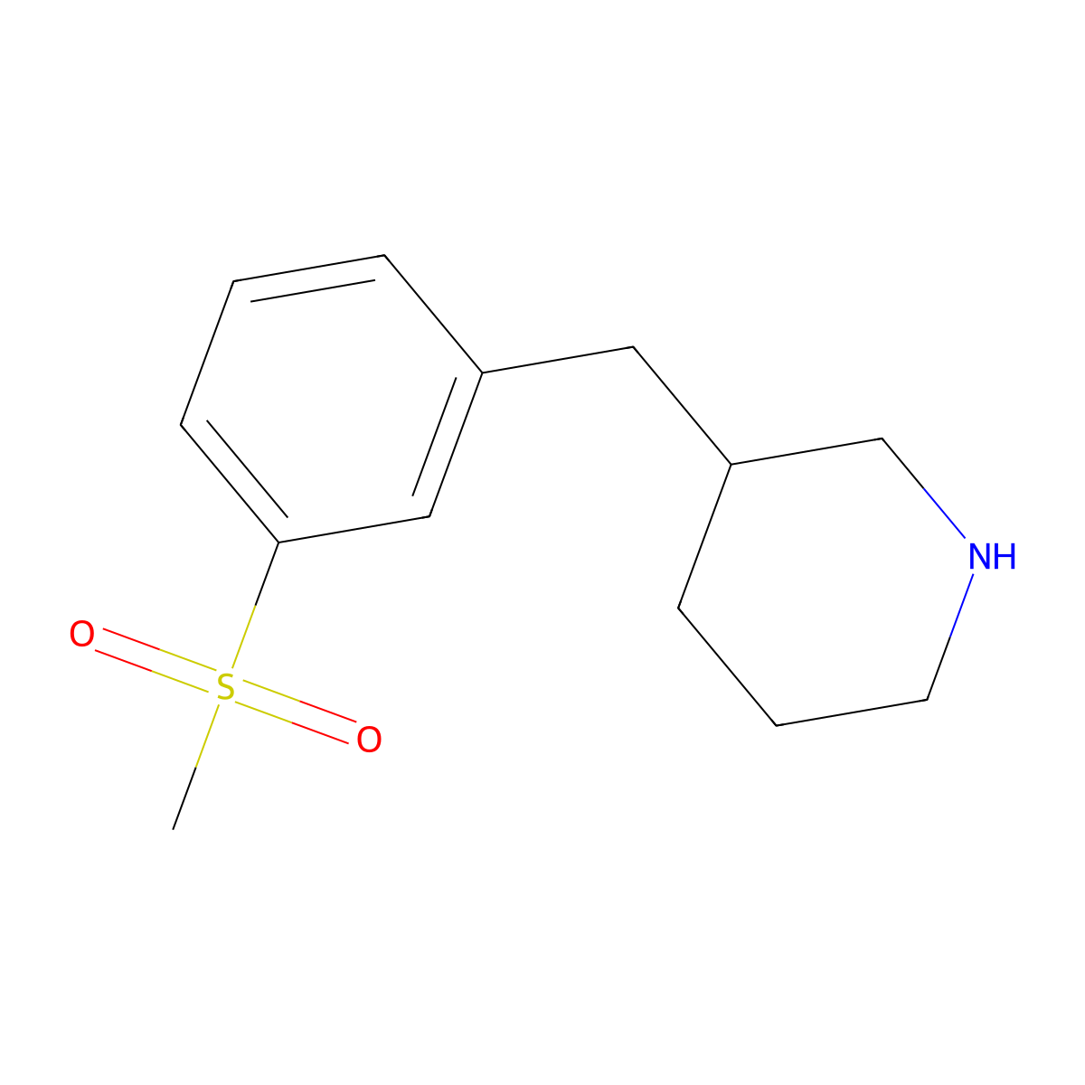 3-[(3-Methanesulfonylphenyl)methyl]piperidine molecular structure, CAS 1337461-84-3