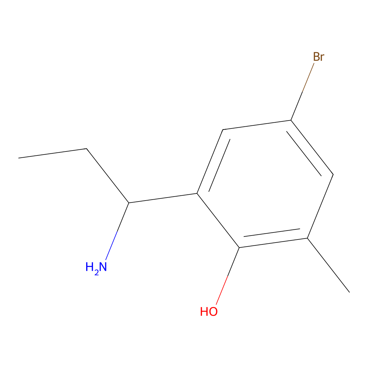 2-(1-Aminopropyl)-4-bromo-6-methylphenol molecular structure, CAS 1337462-31-3