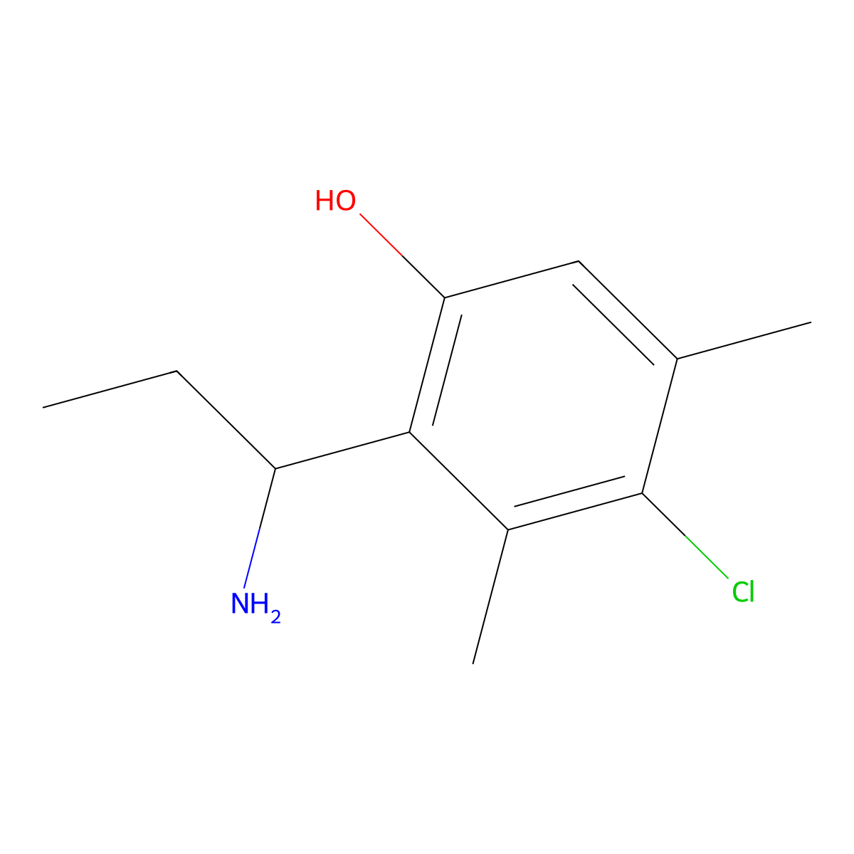 2-(1-Aminopropyl)-4-chloro-3,5-dimethylphenol molecular structure, CAS 1337465-11-8