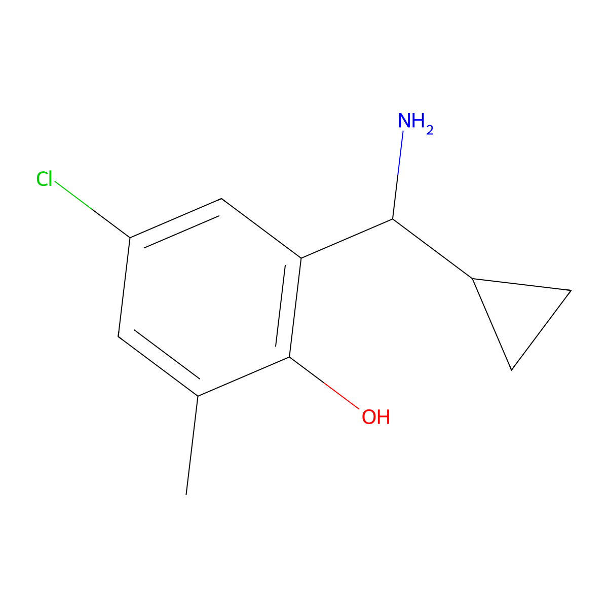 2-[Amino(cyclopropyl)methyl]-4-chloro-6-methylphenol molecular structure, CAS 1337466-15-5