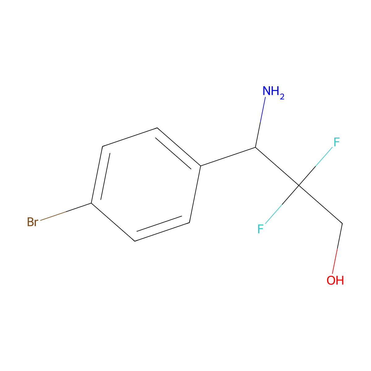 3-Amino-3-(4-bromophenyl)-2,2-difluoropropan-1-OL molecular structure, CAS 1337466-73-5