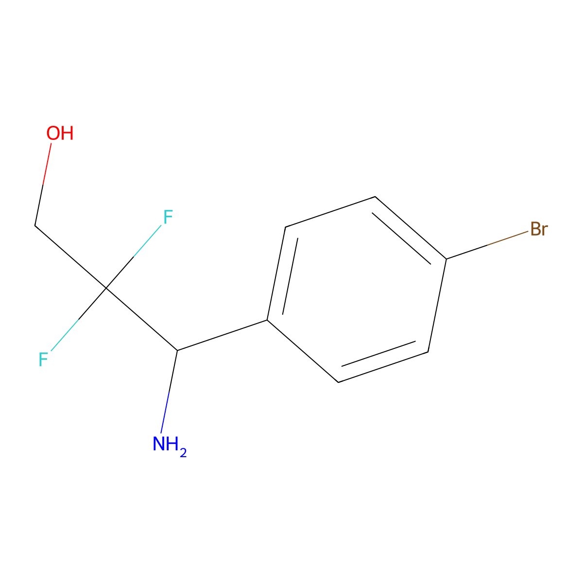 3-Amino-3-(4-bromophenyl)-2,2-difluoropropan-1-OL molecular structure, CAS 1337466-73-5