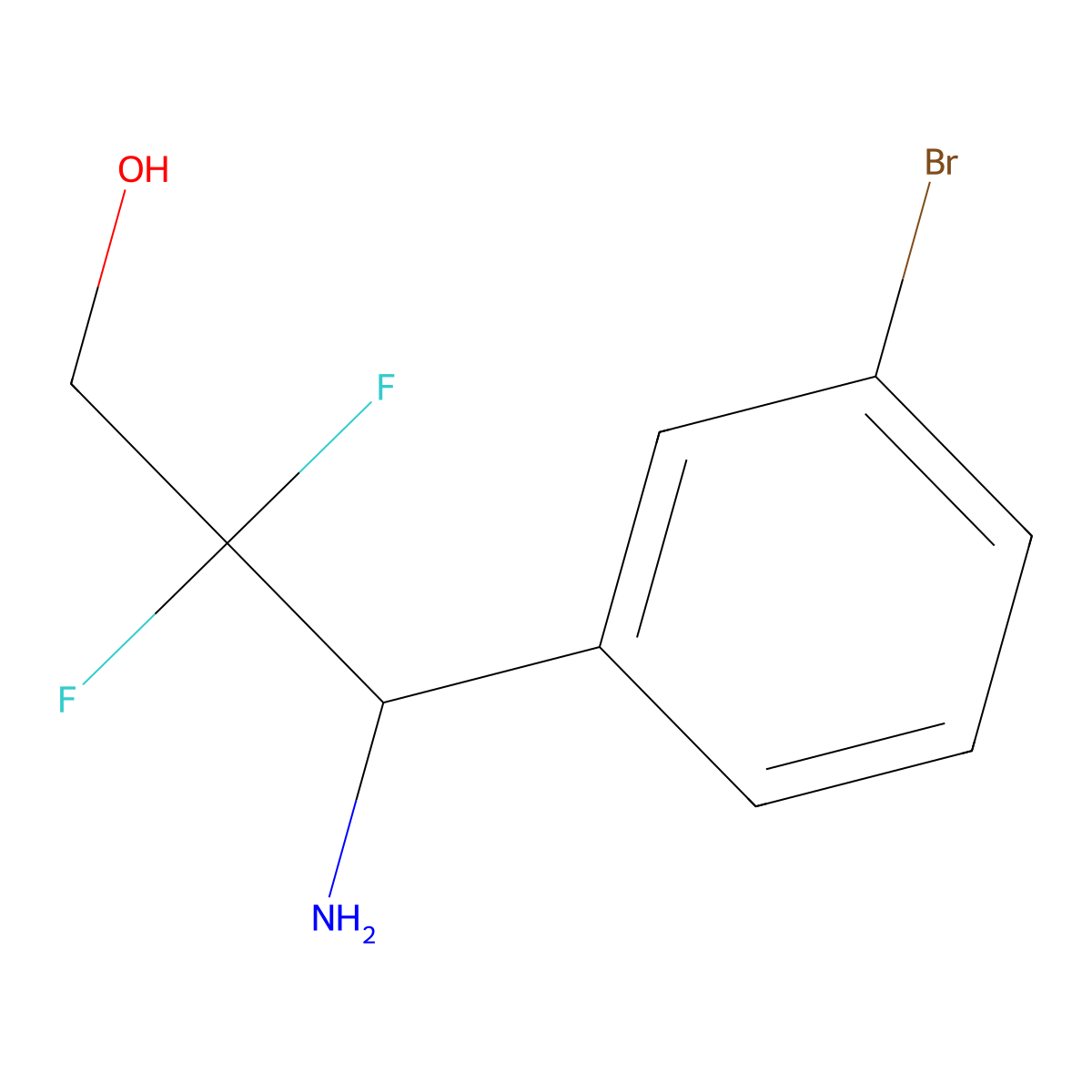 3-Amino-3-(3-bromophenyl)-2,2-difluoropropan-1-OL molecular structure, CAS 1337467-48-7