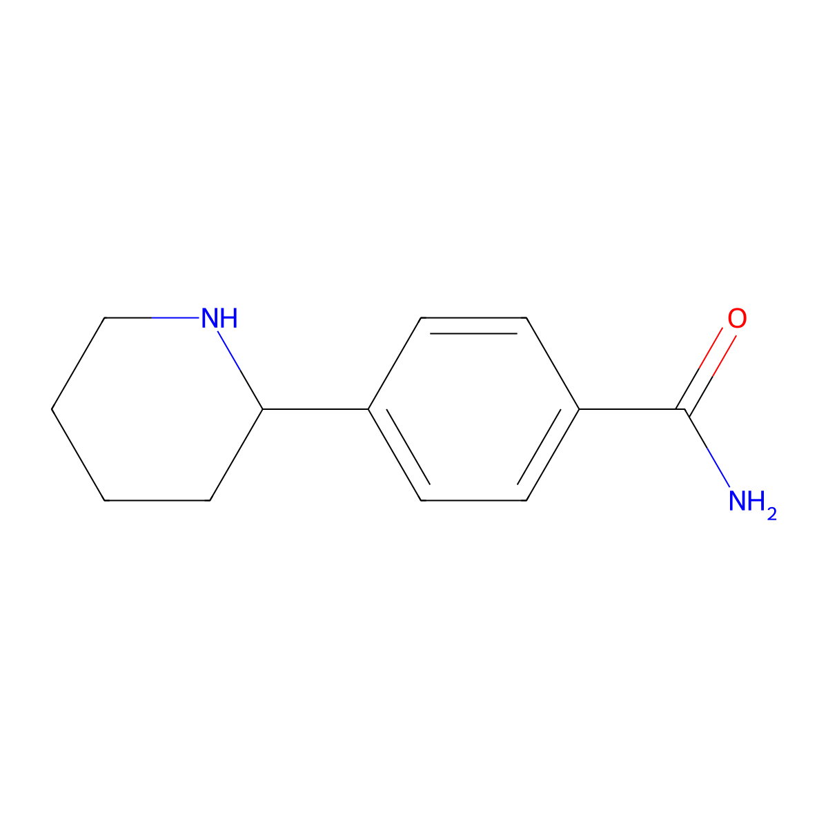 4-(Piperidin-2-yl)benzamide molecular structure, CAS 1337467-94-3