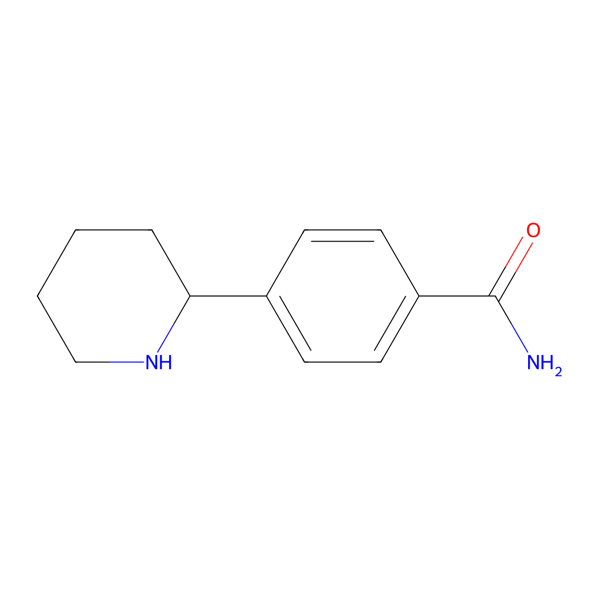 4-(Piperidin-2-yl)benzamide molecular structure, CAS 1337467-94-3