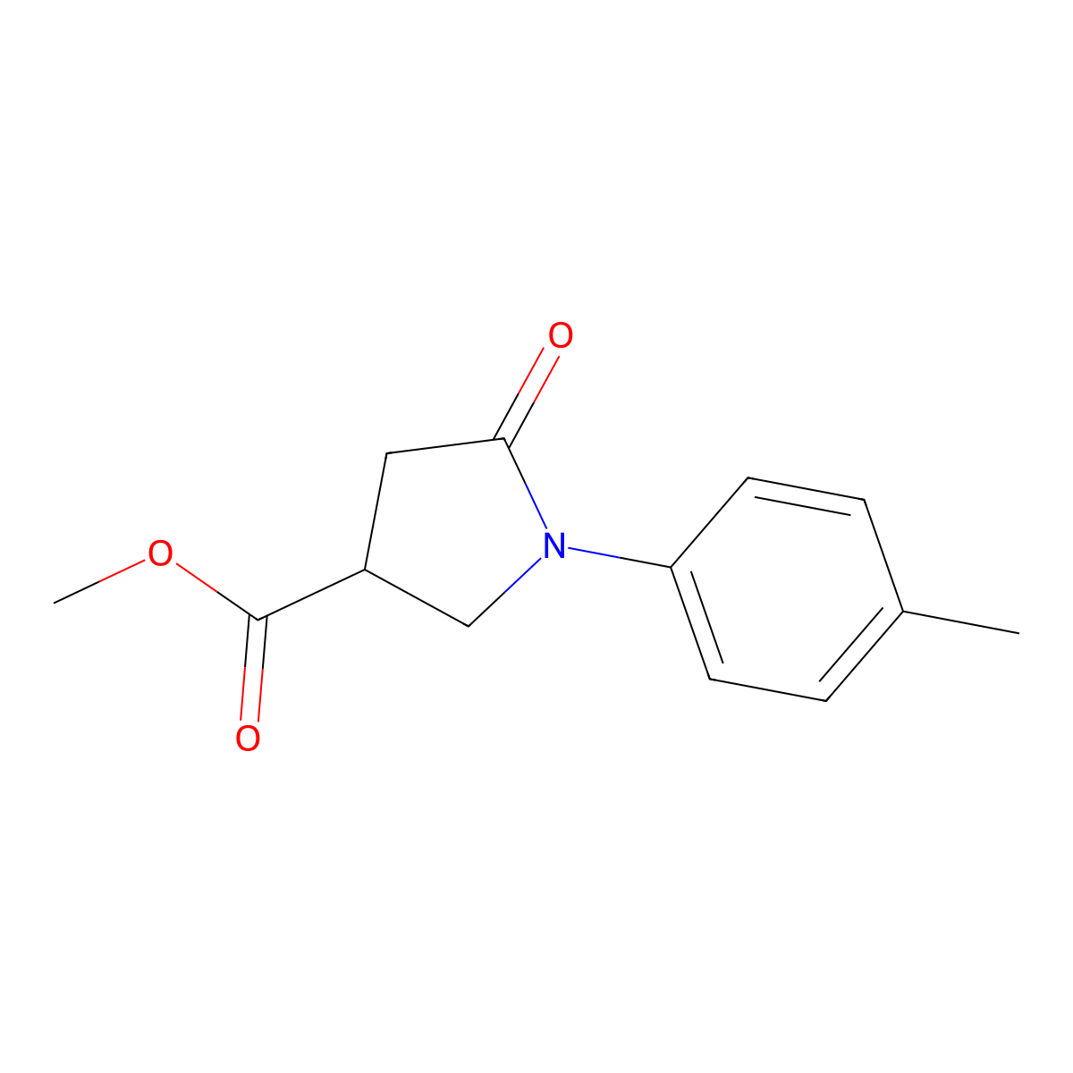 Methyl 1-(4-methylphenyl)-5-oxopyrrolidine-3-carboxylate molecular structure, CAS 133747-58-7