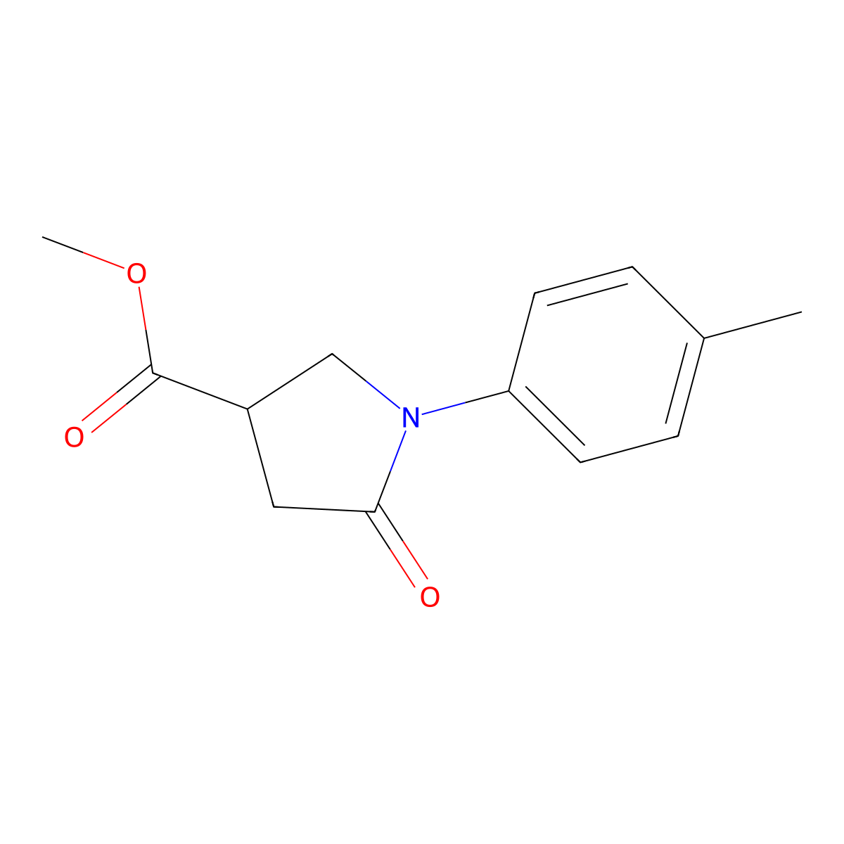 Methyl 1-(4-methylphenyl)-5-oxopyrrolidine-3-carboxylate molecular structure, CAS 133747-58-7