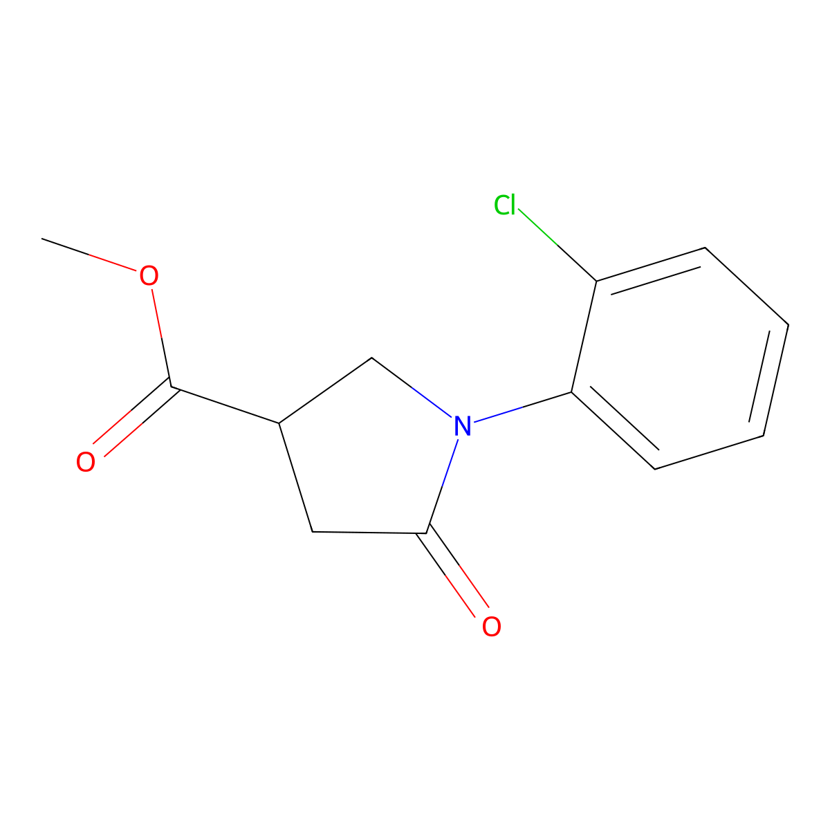 Methyl 1-(2-chlorophenyl)-5-oxopyrrolidine-3-carboxylate molecular structure, CAS 133747-70-3
