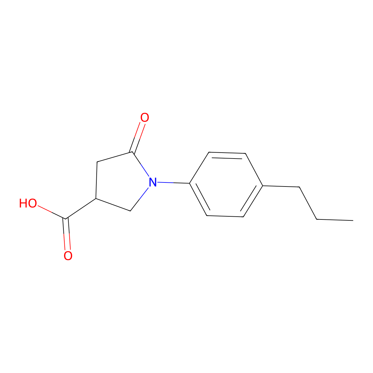 5-oxo-1-(4-propylphenyl)pyrrolidine-3-carboxylic Acid molecular structure, CAS 133747-74-7