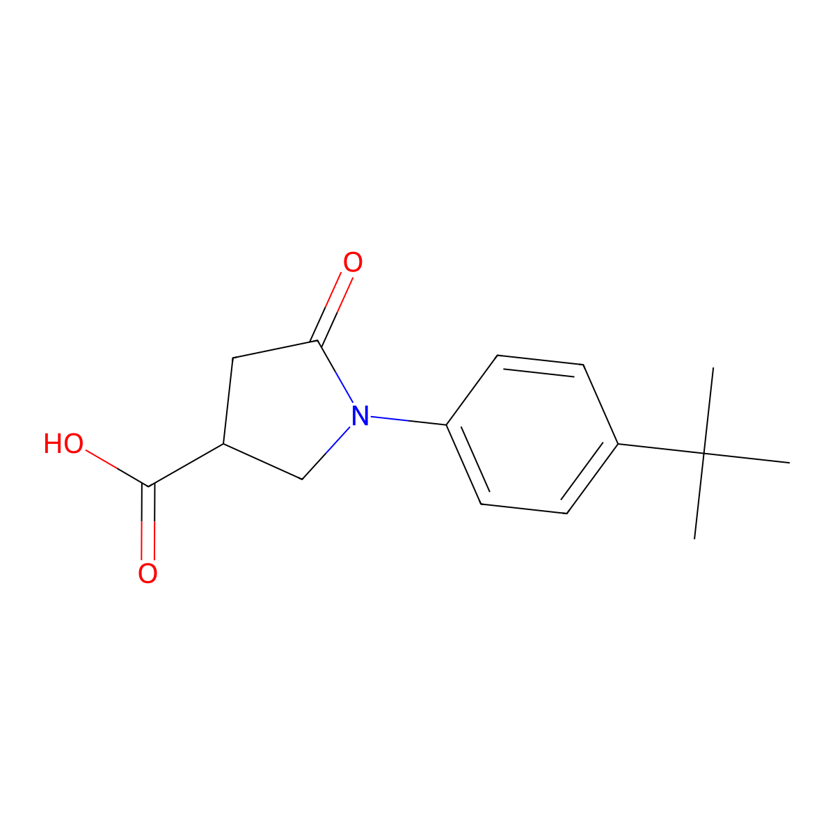 1-(4-Tert-butylphenyl)-5-oxopyrrolidine-3-carboxylic acid molecular structure, CAS 133747-81-6