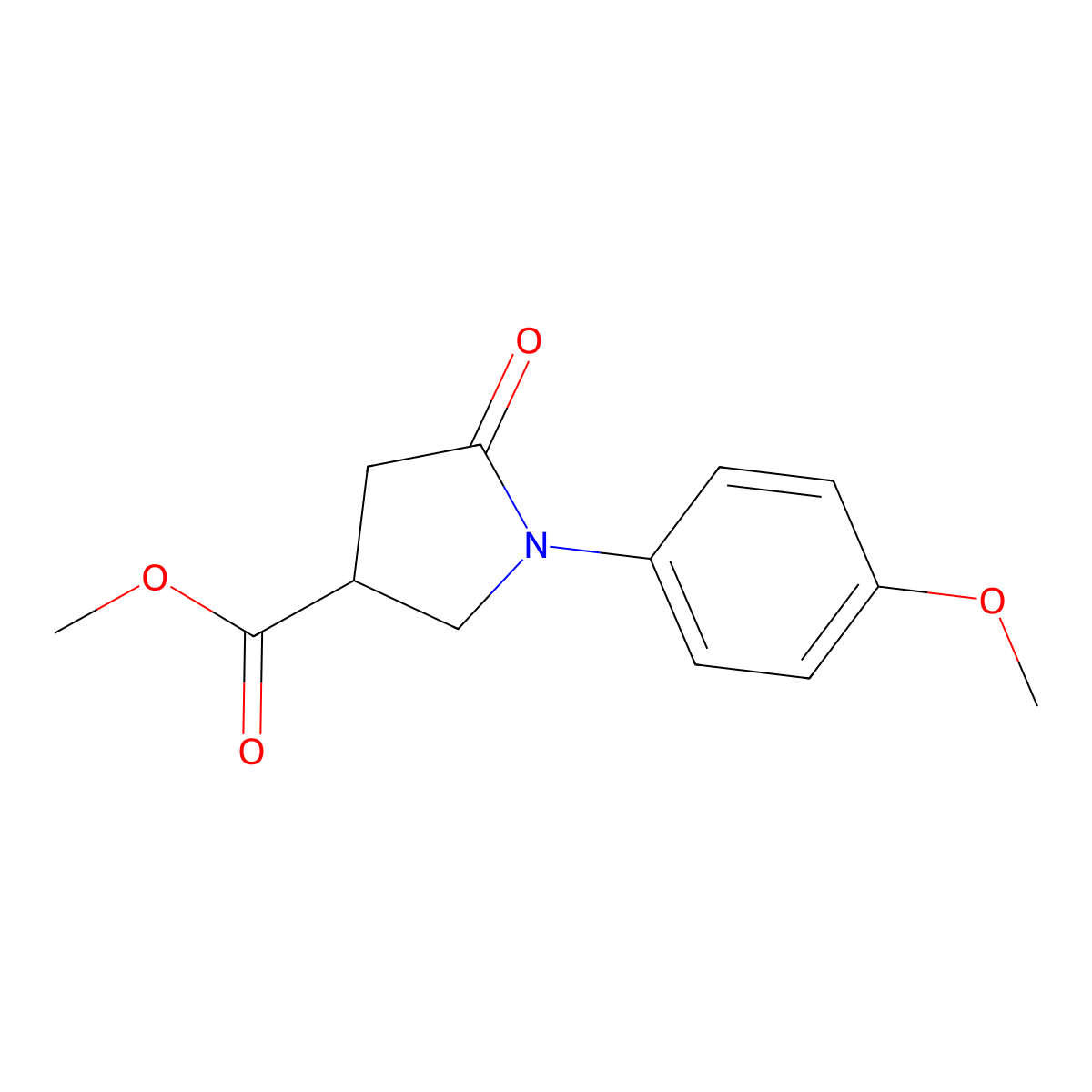Methyl 1-(4-methoxyphenyl)-5-oxopyrrolidine-3-carboxylate molecular structure, CAS 133747-97-4