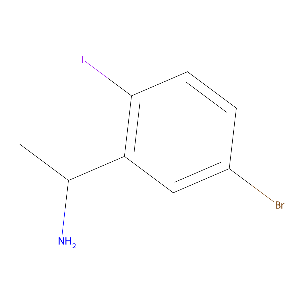 1-(5-Bromo-2-iodo-phenyl)-ethylamine molecular structure, CAS 1337473-55-8