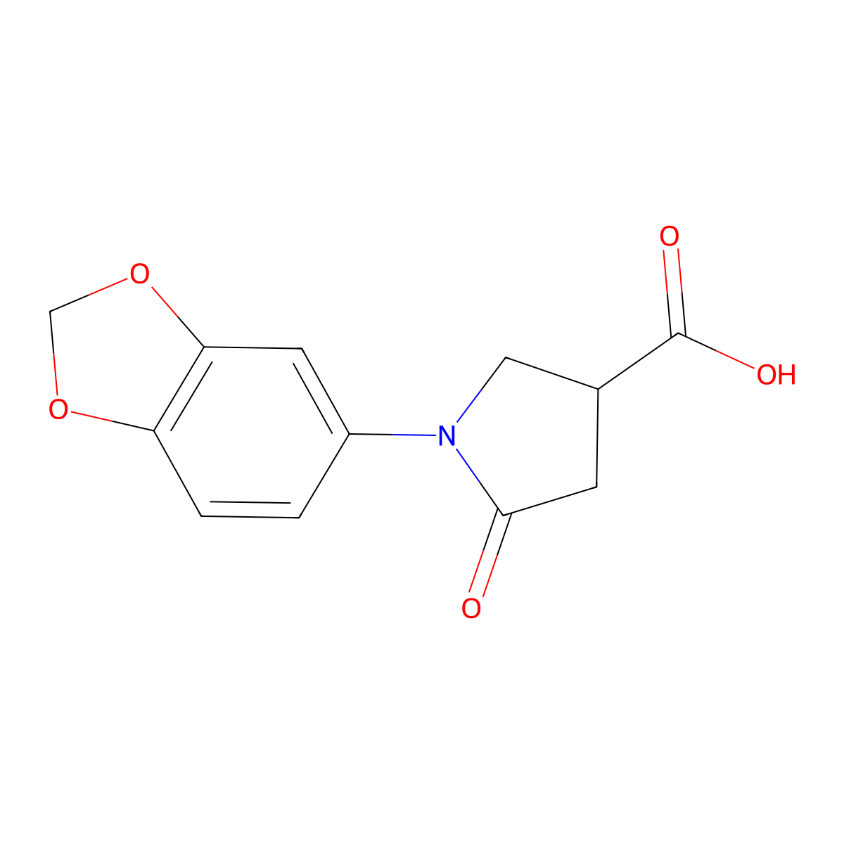 1-(1,3-Dioxaindan-5-yl)-5-oxopyrrolidine-3-carboxylic acid molecular structure, CAS 133748-06-8