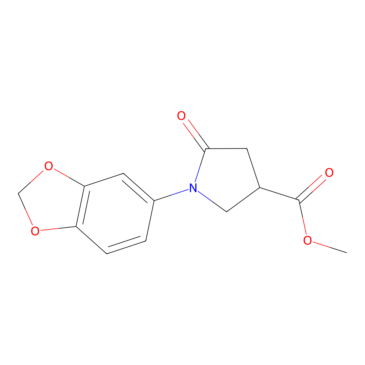 Methyl 1-(1,3-benzodioxol-5-yl)-5-oxopyrrolidine-3-carboxylate molecular structure, CAS 133748-07-9