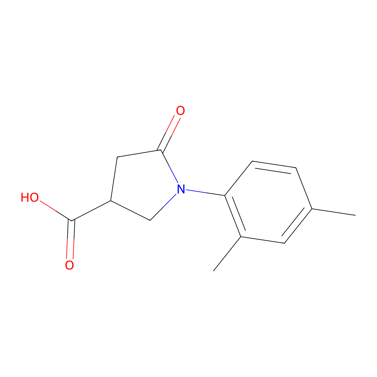 1-(2,4-Dimethylphenyl)-5-oxopyrrolidine-3-carboxylic acid molecular structure, CAS 133748-22-8