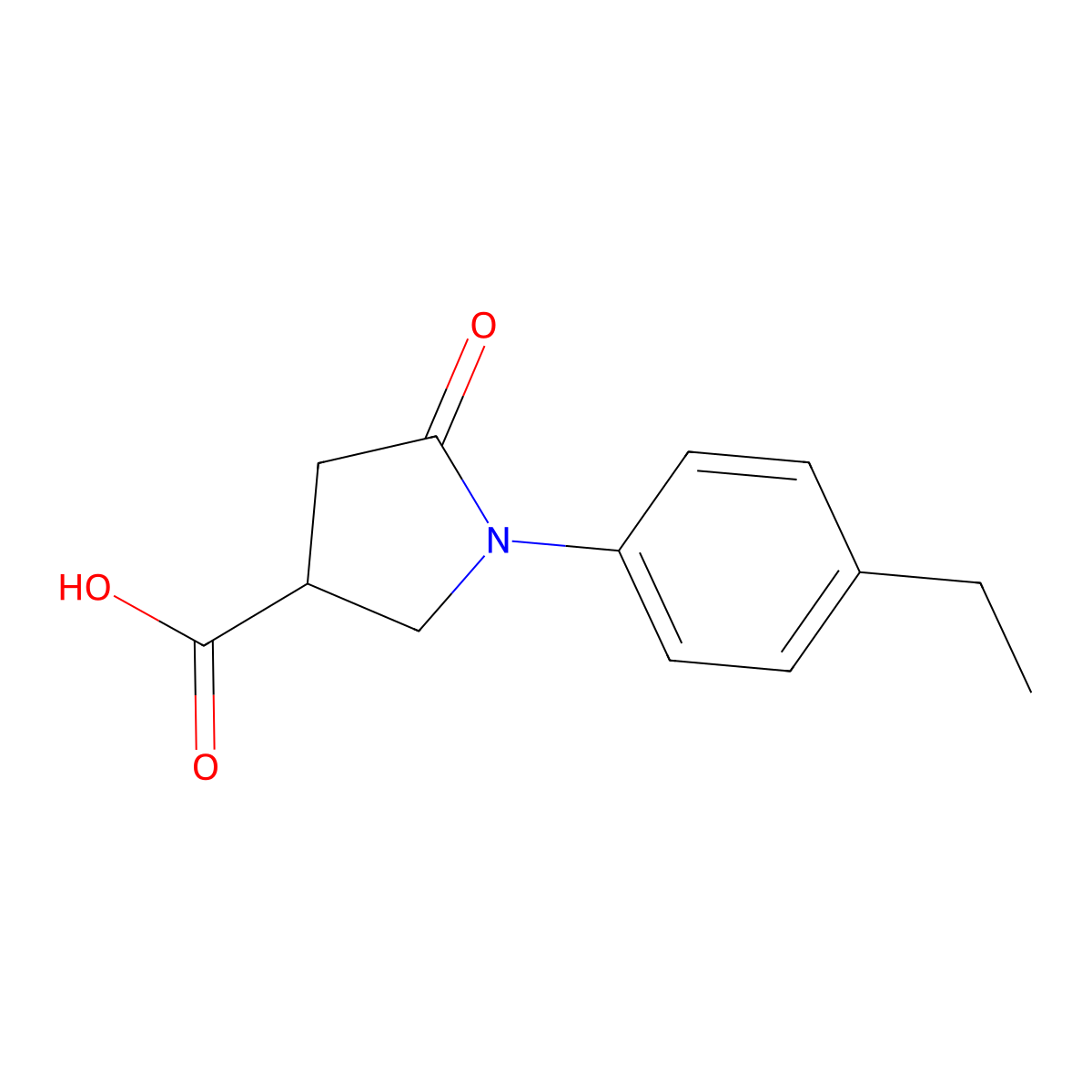 1-(4-Ethylphenyl)-5-oxopyrrolidine-3-carboxylic acid molecular structure, CAS 133748-26-2