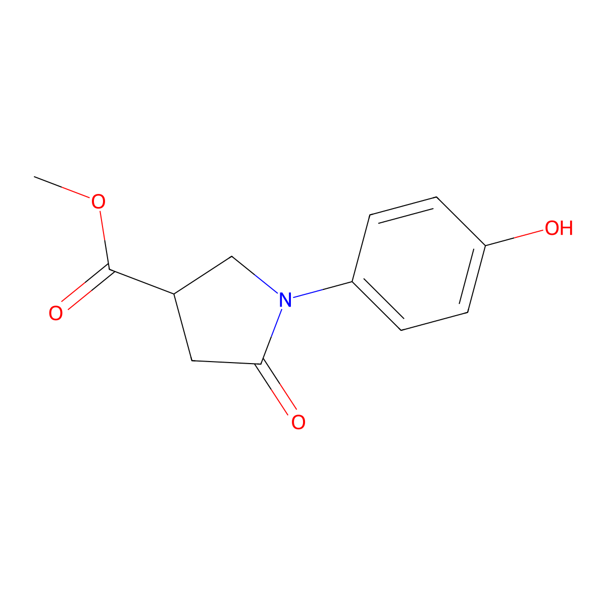 Methyl 1-(4-hydroxyphenyl)-5-oxopyrrolidine-3-carboxylate molecular structure, CAS 133748-30-8