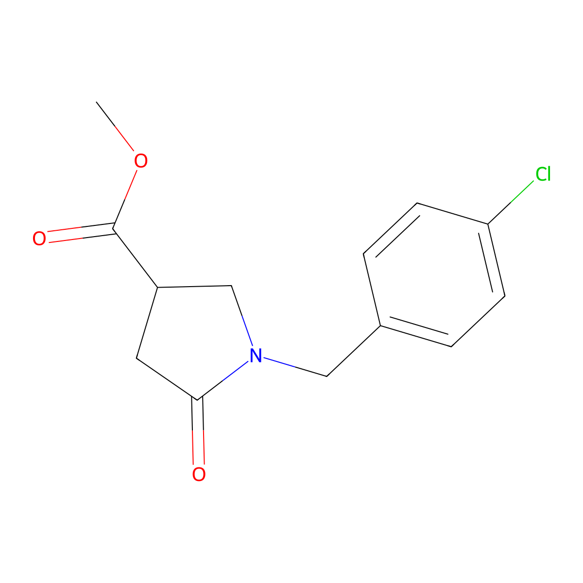 Methyl 1-[(4-chlorophenyl)methyl]-5-oxopyrrolidine-3-carboxylate molecular structure, CAS 133748-56-8