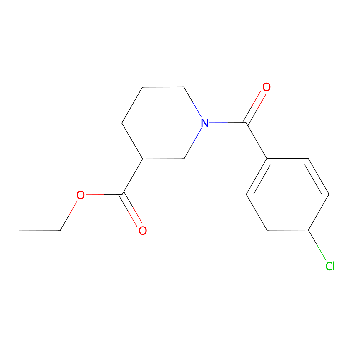 Ethyl 1-(4-chlorobenzoyl)piperidine-3-carboxylate molecular structure, CAS 133748-88-6