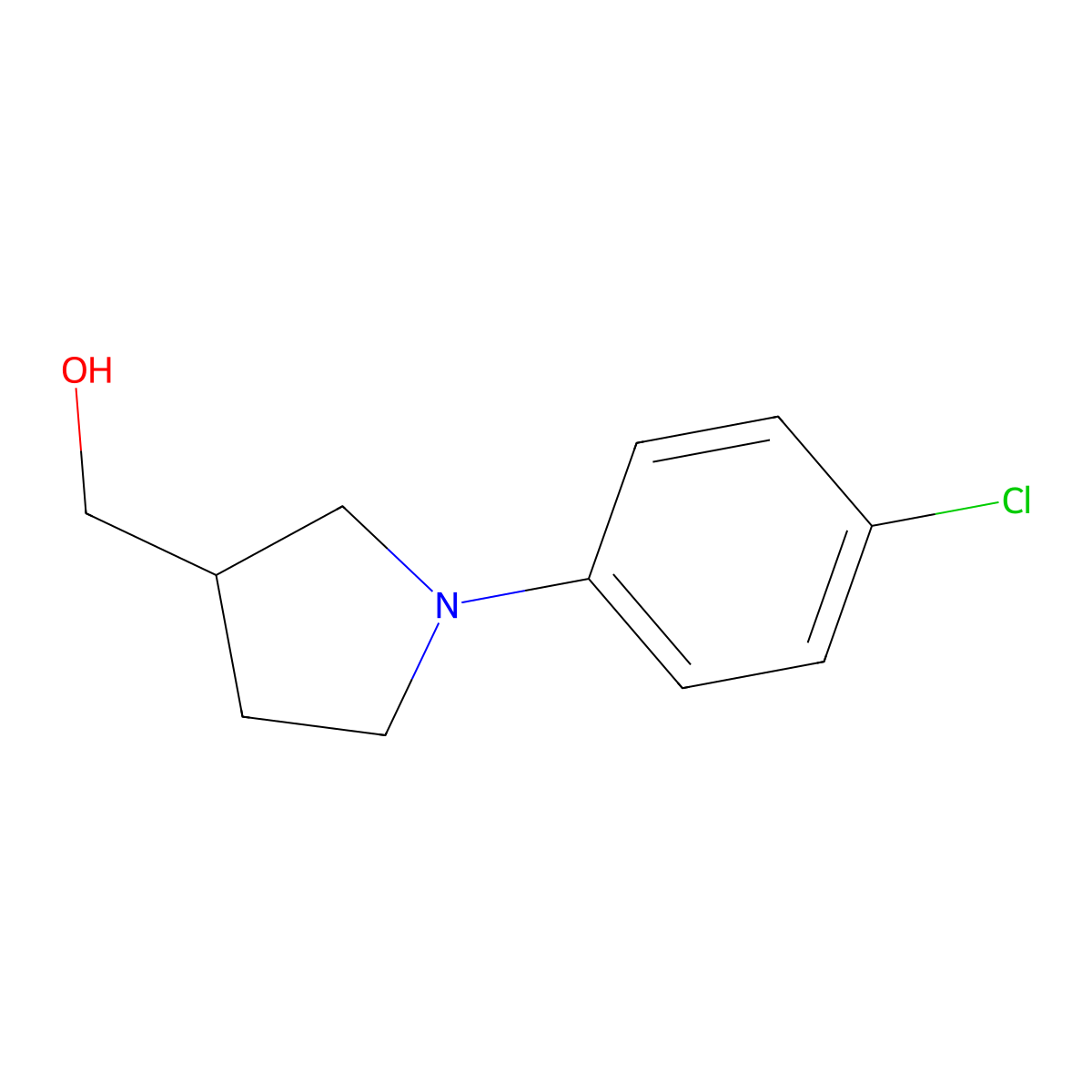 (1-(4-Chlorophenyl)pyrrolidin-3-YL)methanol molecular structure, CAS 133748-91-1