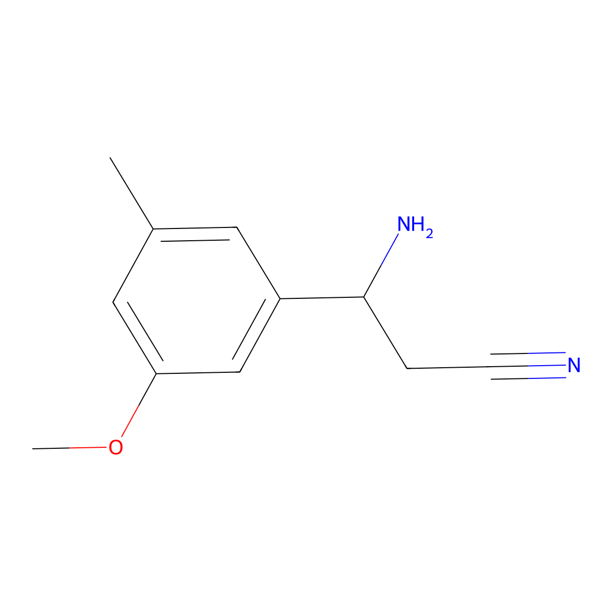 3-Amino-3-(3-methoxy-5-methylphenyl)propanenitrile molecular structure, CAS 1337483-91-6