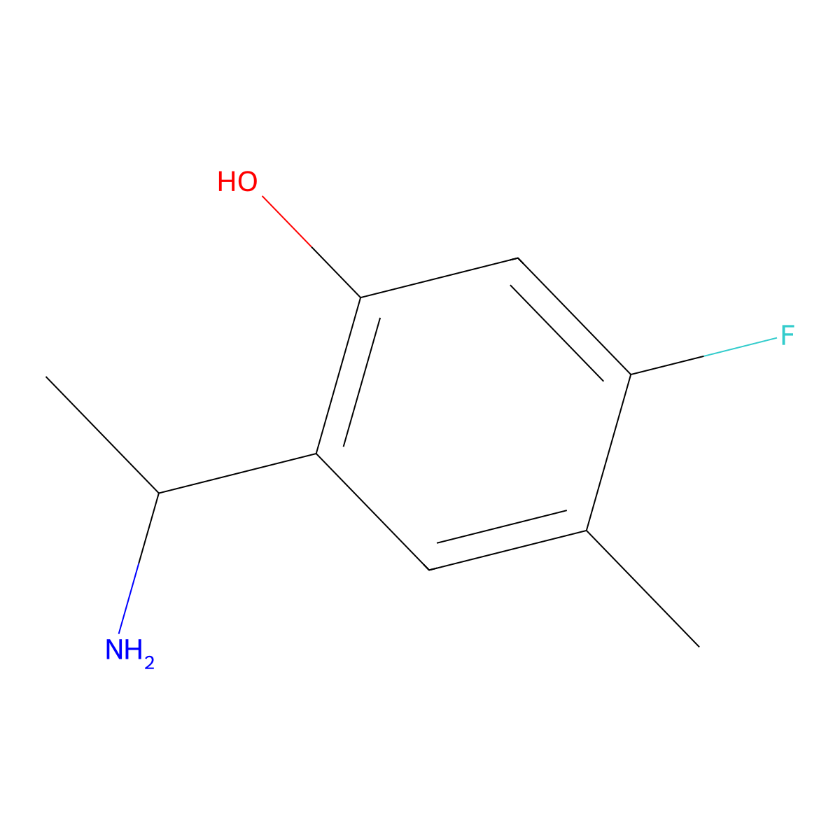 2-(1-Aminoethyl)-5-fluoro-4-methylphenol molecular structure, CAS 1337485-79-6