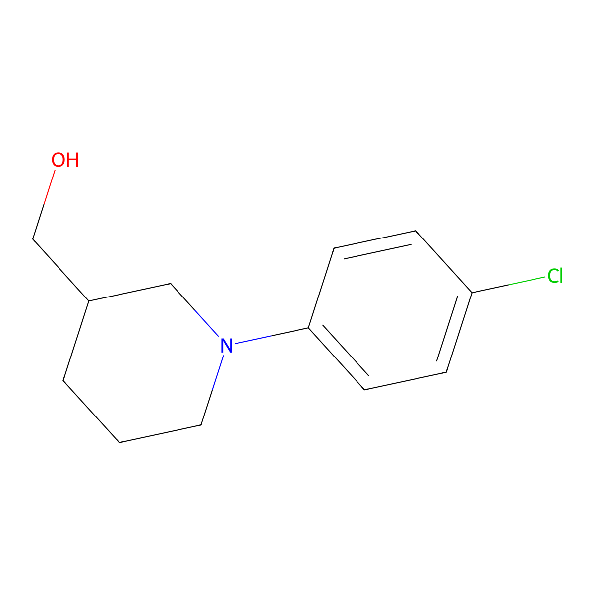 [1-(4-Chlorophenyl)piperidin-3-yl]methanol molecular structure, CAS 133749-00-5