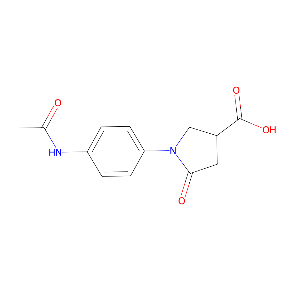 1-[4-(Acetylamino)phenyl]-5-oxopyrrolidine-3-carboxylic acid molecular structure, CAS 133749-16-3