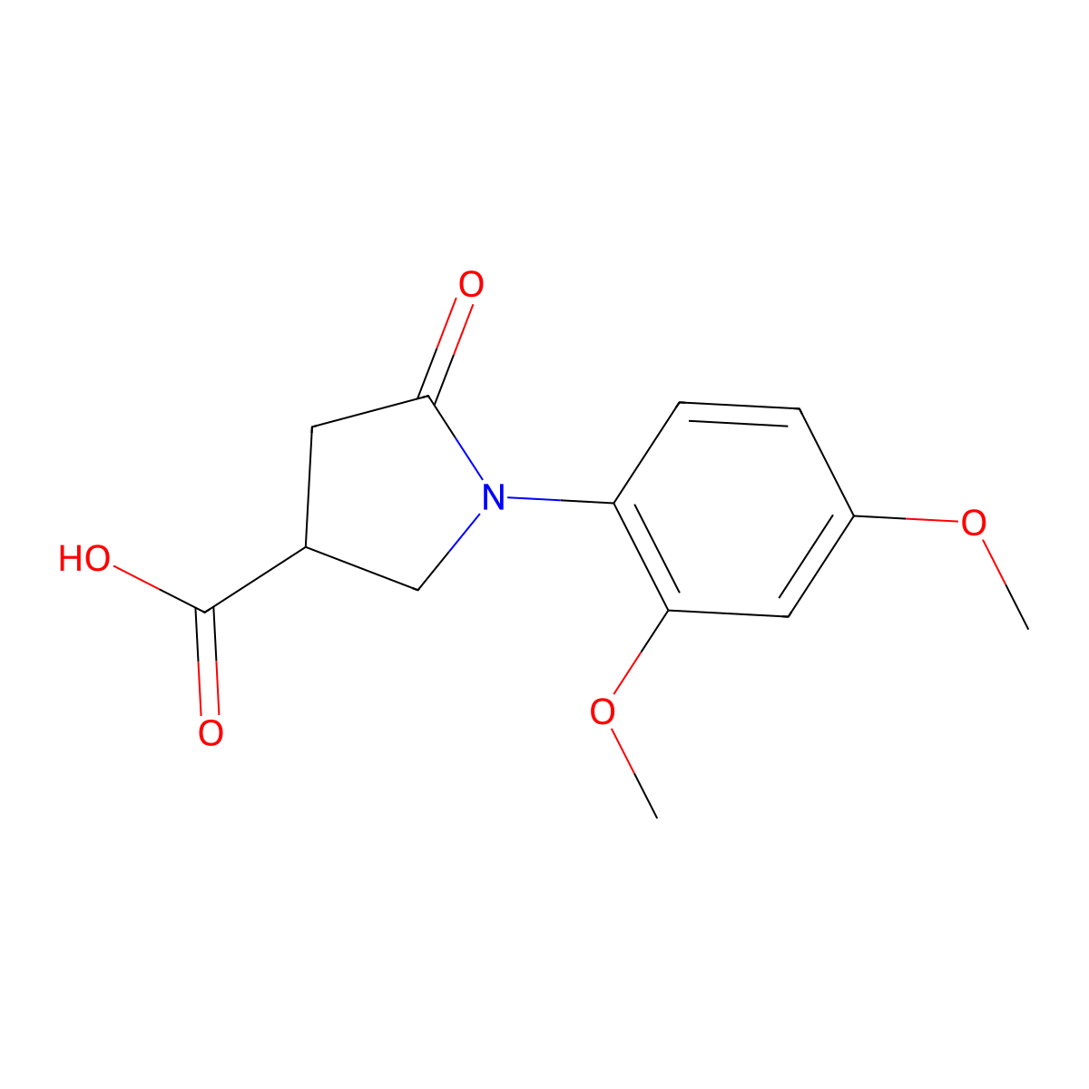 1-(2,4-Dimethoxyphenyl)-5-oxopyrrolidine-3-carboxylic acid molecular structure, CAS 133749-24-3