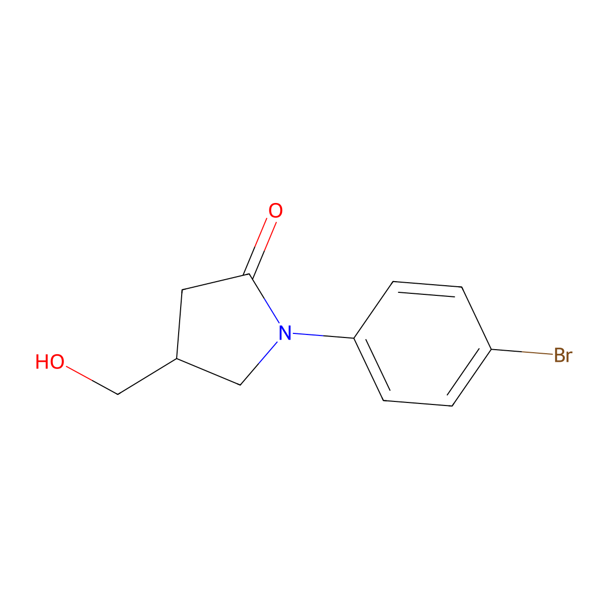 1-(4-Bromophenyl)-4-(hydroxymethyl)pyrrolidin-2-one molecular structure, CAS 133749-56-1