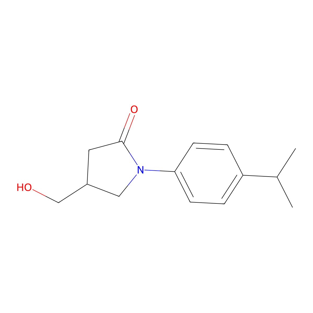 4-(Hydroxymethyl)-1-[4-(propan-2-yl)phenyl]pyrrolidin-2-one molecular structure, CAS 133749-58-3