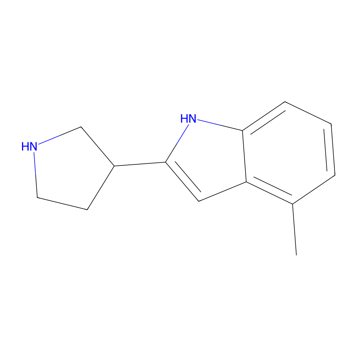 4-Methyl-2-(pyrrolidin-3-yl)-1H-indole molecular structure, CAS 1337496-08-8