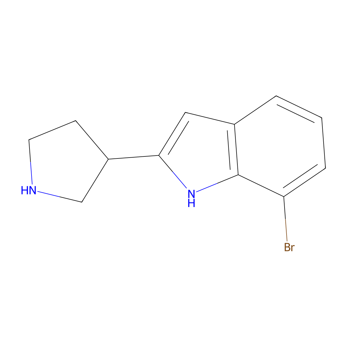 7-Bromo-2-(pyrrolidin-3-yl)-1H-indole molecular structure, CAS 1337496-81-7
