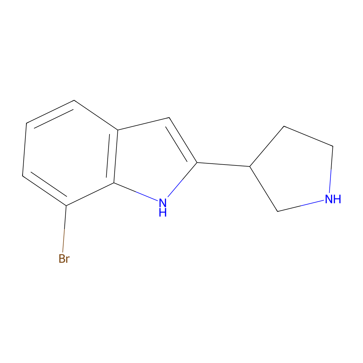 7-Bromo-2-(pyrrolidin-3-yl)-1H-indole molecular structure, CAS 1337496-81-7