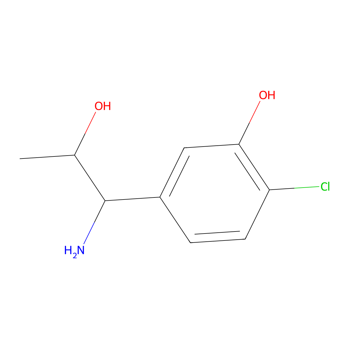 5-(1-Amino-2-hydroxypropyl)-2-chlorophenol molecular structure, CAS 1337498-88-0