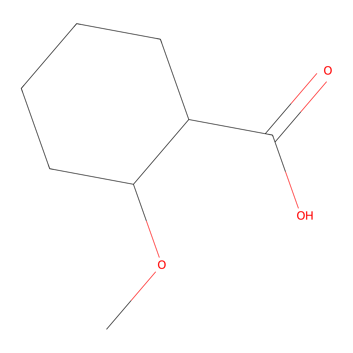 rac-(1R,2S)-2-methoxycyclohexane-1-carboxylic acid molecular structure, CAS 13375-05-8