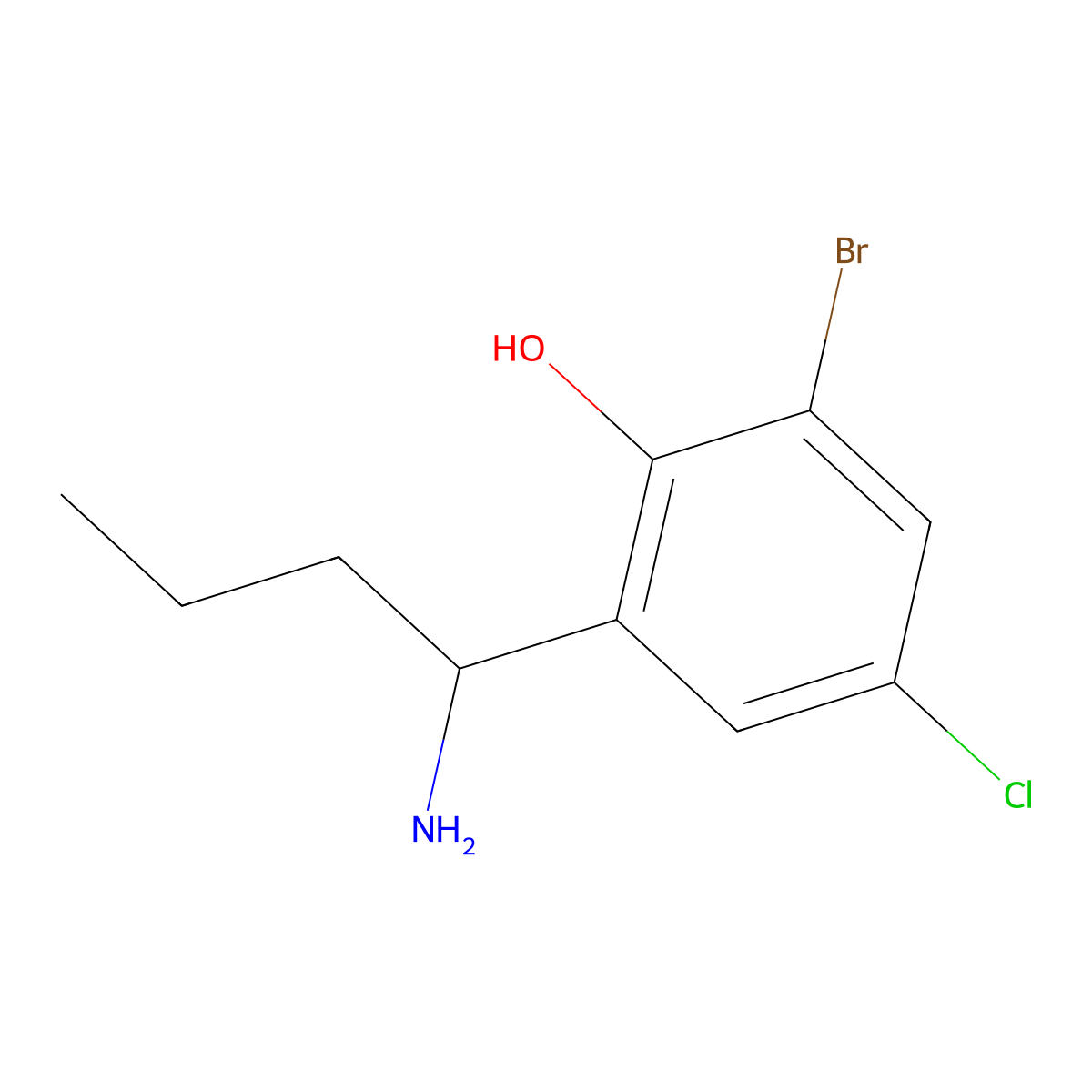 2-(1-Aminobutyl)-6-bromo-4-chlorophenol molecular structure, CAS 1337501-11-7