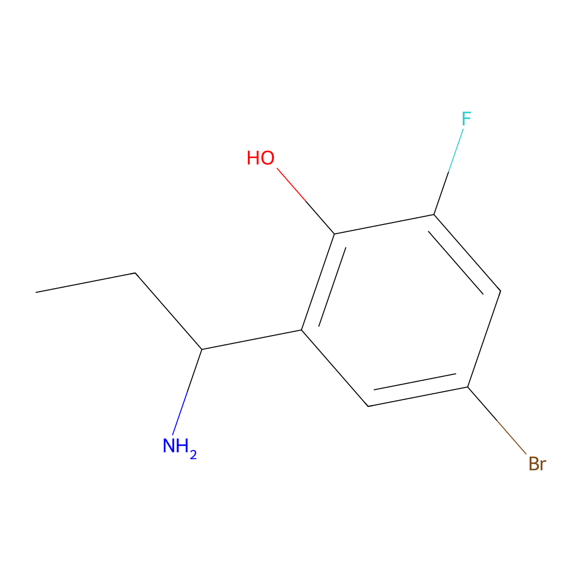 2-(1-Aminopropyl)-4-bromo-6-fluorophenol molecular structure, CAS 1337501-28-6