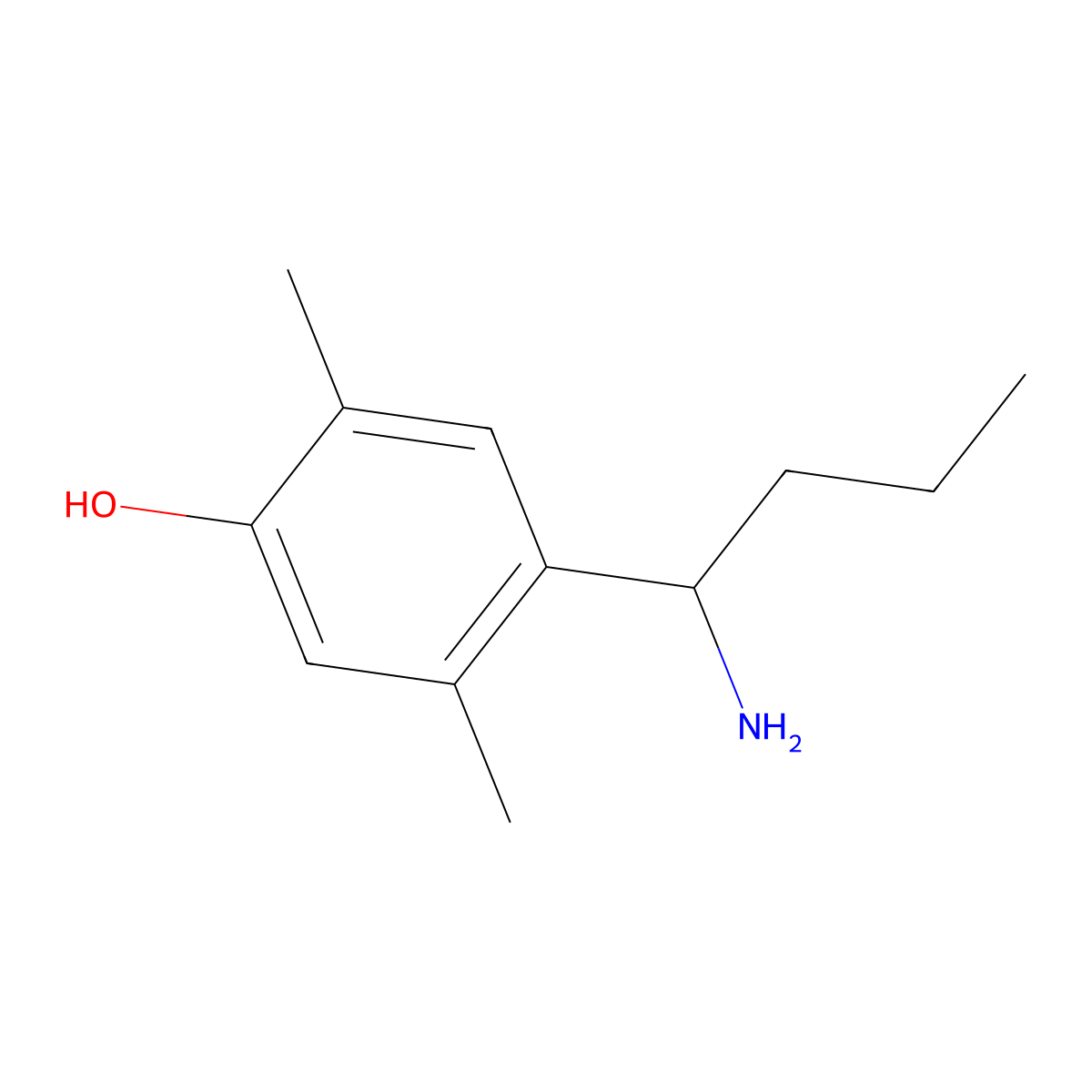 4-(1-Aminobutyl)-2,5-dimethylphenol molecular structure, CAS 1337502-05-2
