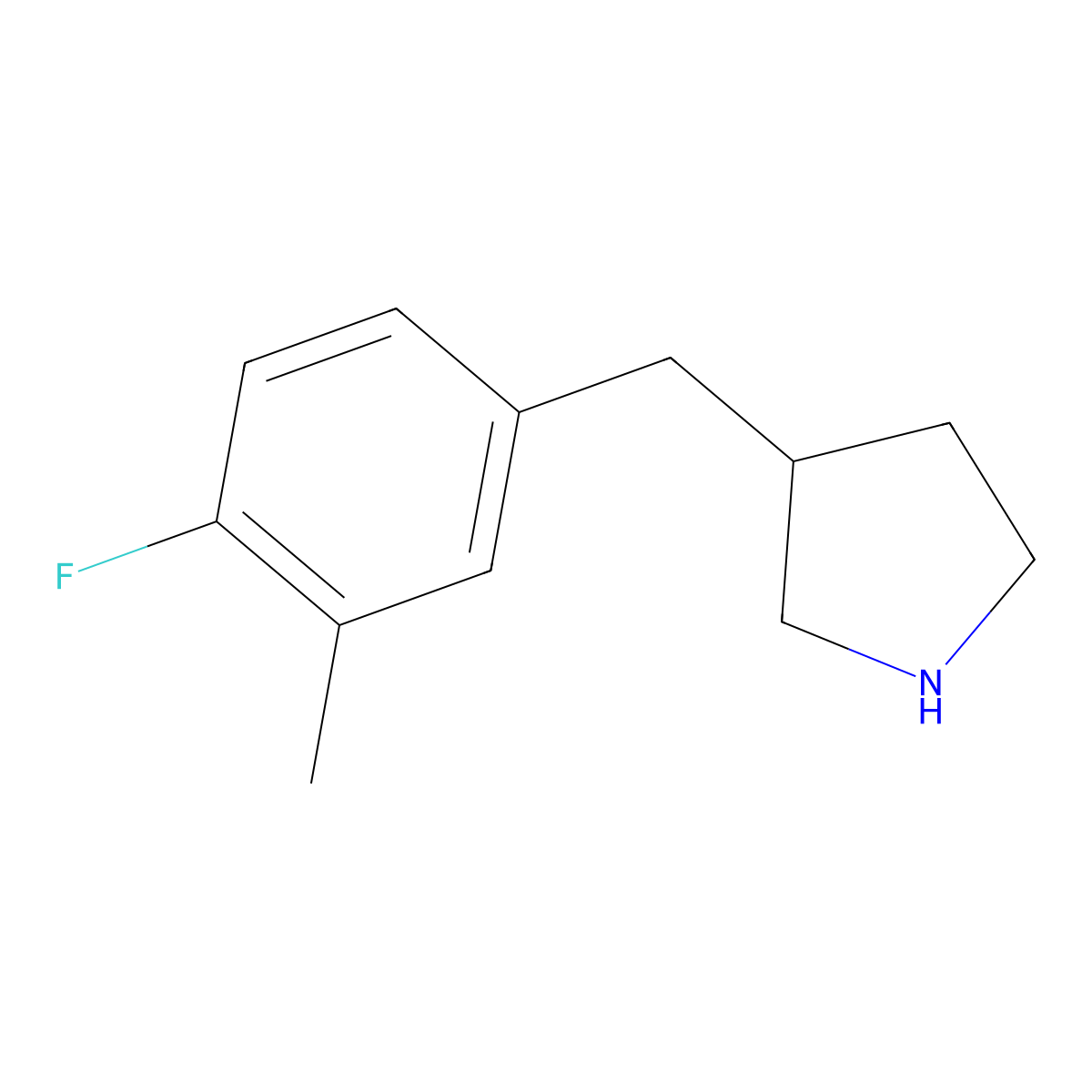 3-(4-Fluoro-3-methylbenzyl)pyrrolidine molecular structure, CAS 1337506-94-1