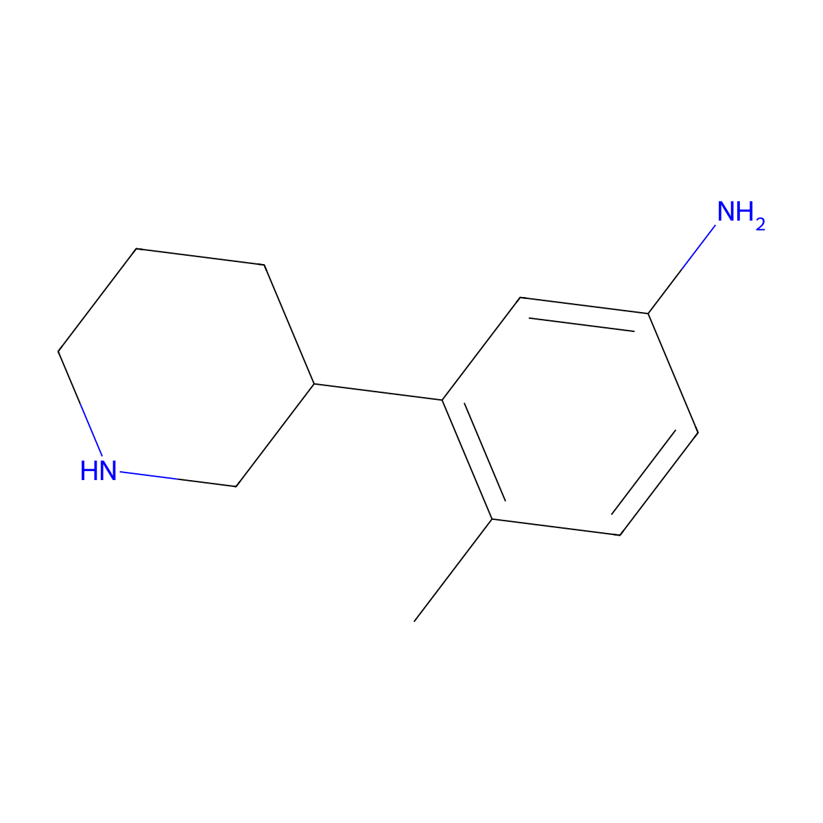 4-Methyl-3-(piperidin-3-YL)aniline molecular structure, CAS 1337519-92-2