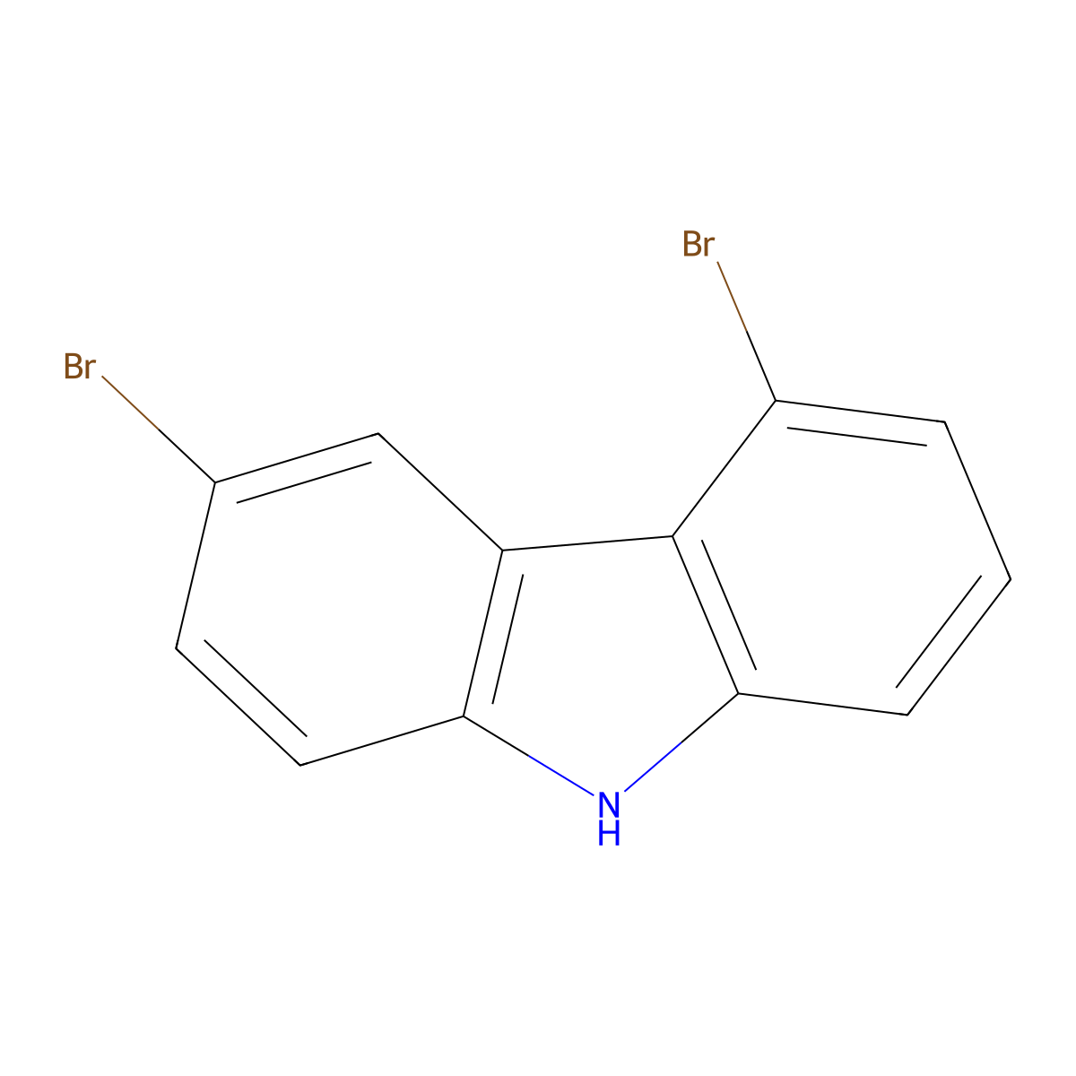 3,5-Dibromo-9H-carbazole molecular structure, CAS 133753-43-2