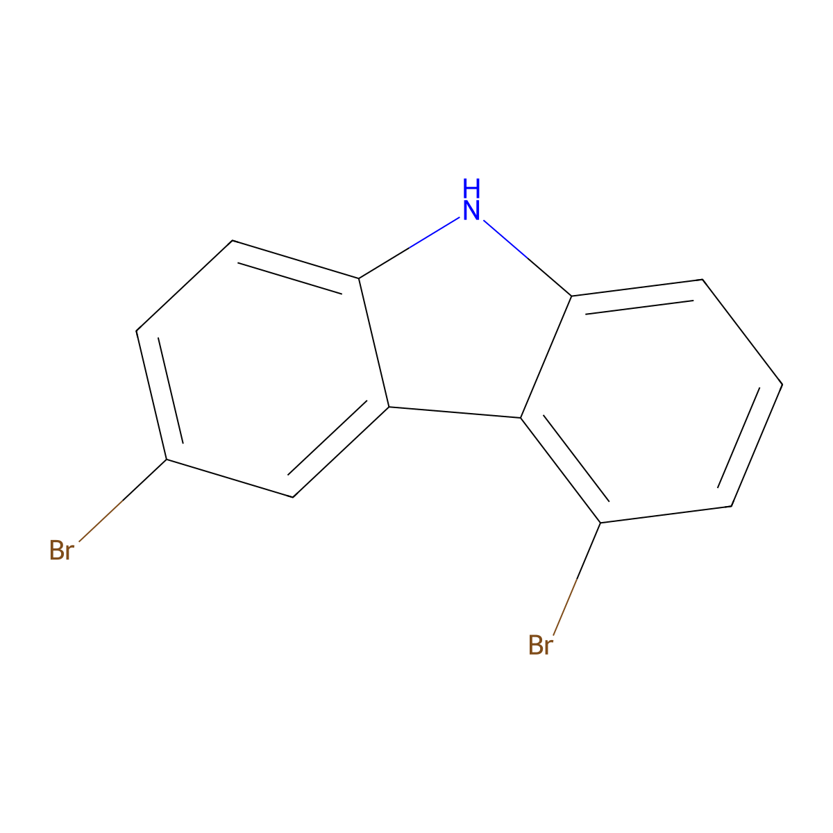 3,5-Dibromo-9H-carbazole molecular structure, CAS 133753-43-2