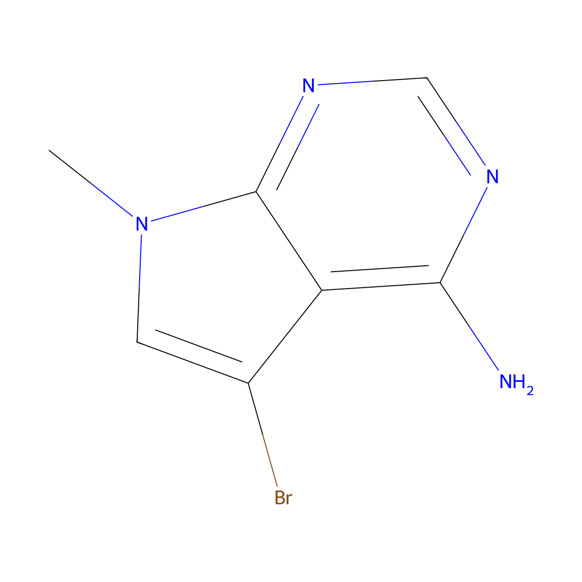 5-Bromo-7-methyl-7H-pyrrolo[2,3-d]pyrimidin-4-amine molecular structure, CAS 1337532-51-0