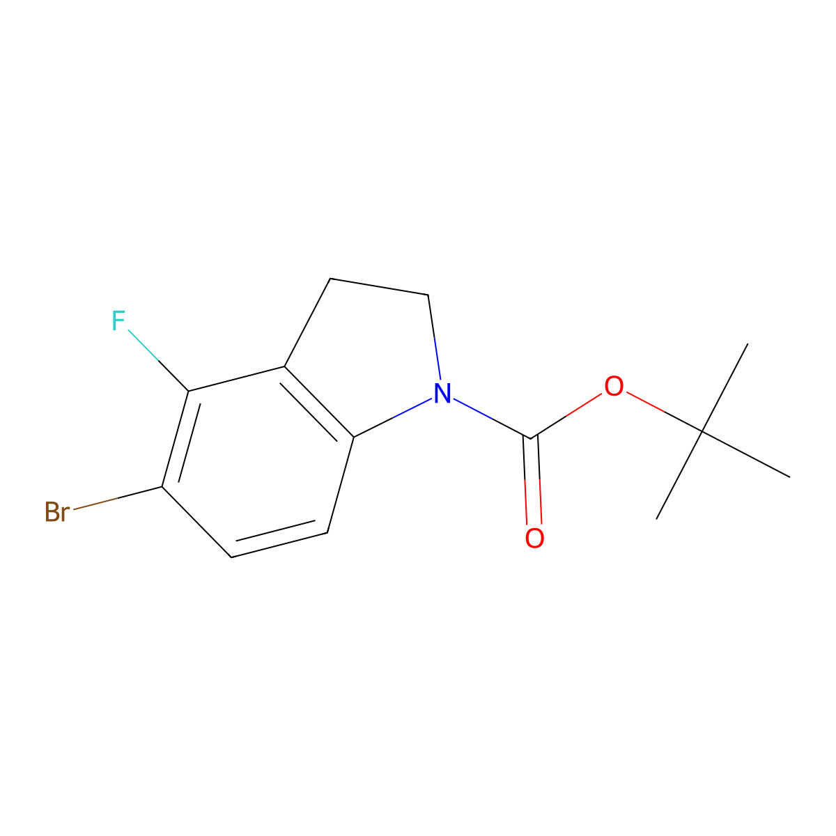 tert-Butyl 5-bromo-4-fluoroindoline-1-carboxylate molecular structure, CAS 1337533-31-9