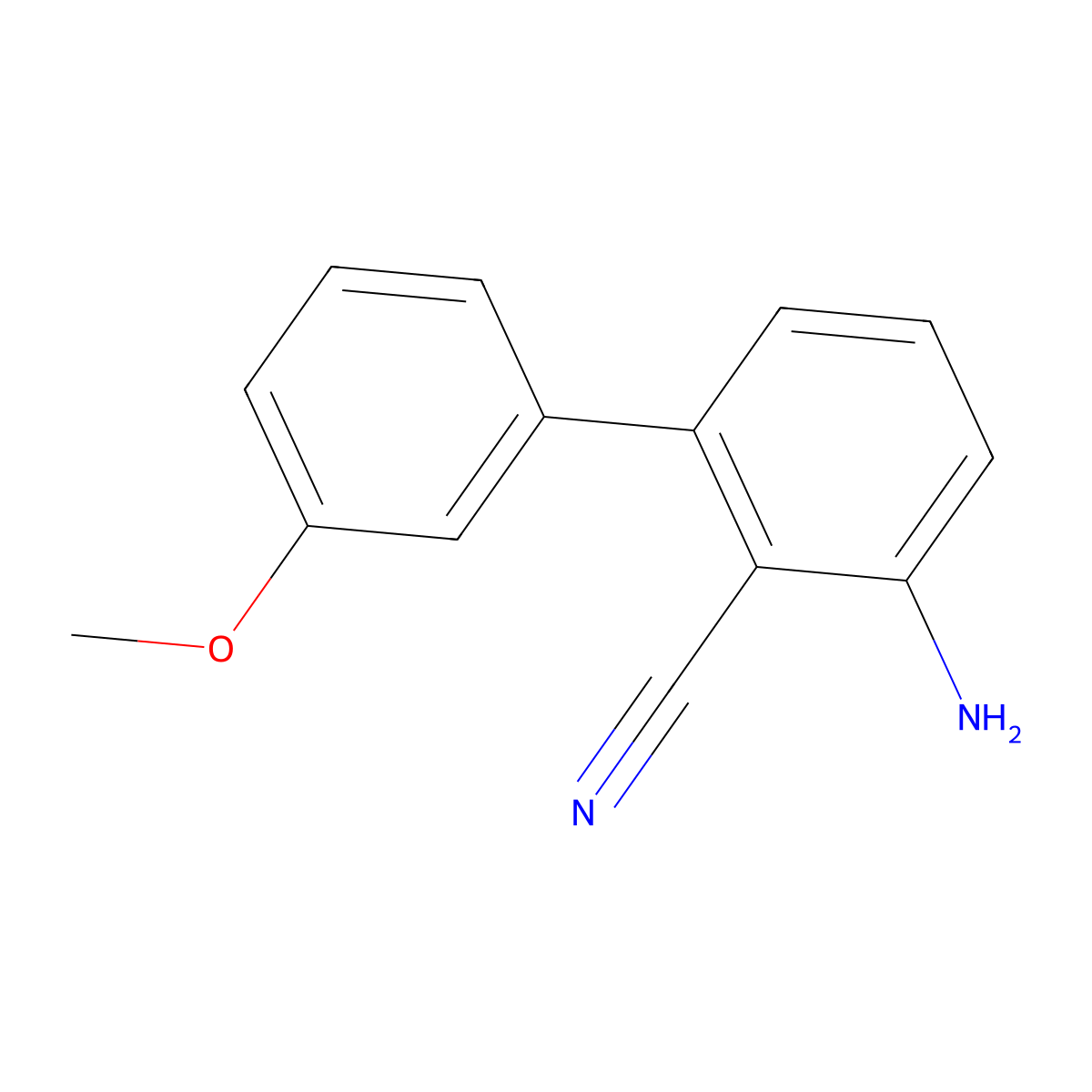 3-Amino-3'-methoxy-[1,1'-biphenyl]-2-carbonitrile molecular structure, CAS 1337547-37-1