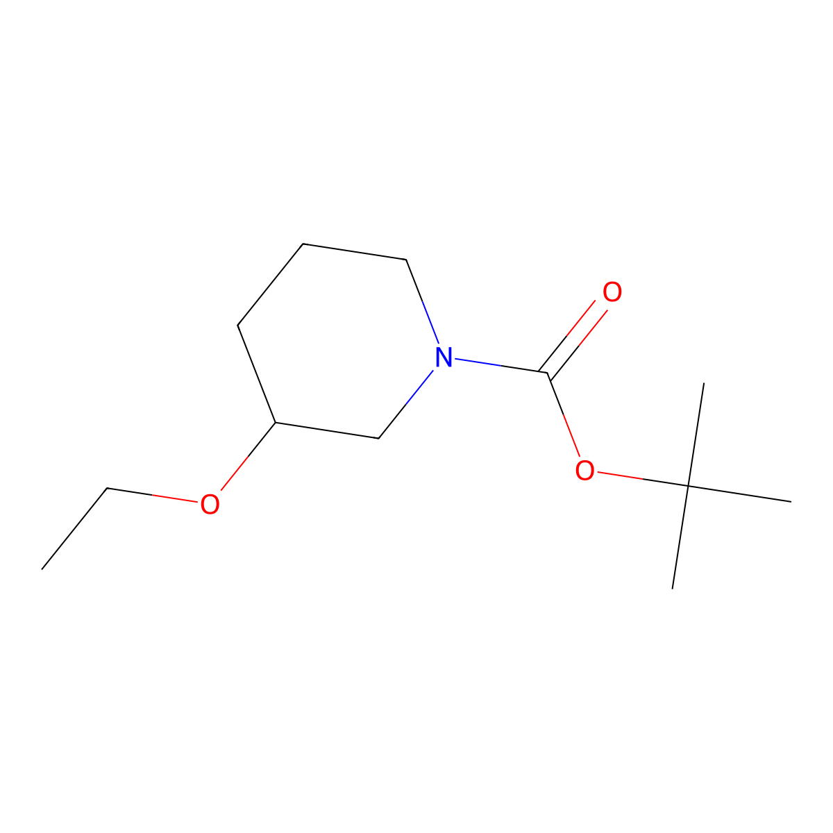 Tert-butyl 3-ethoxypiperidine-1-carboxylate molecular structure, CAS 1337549-35-5