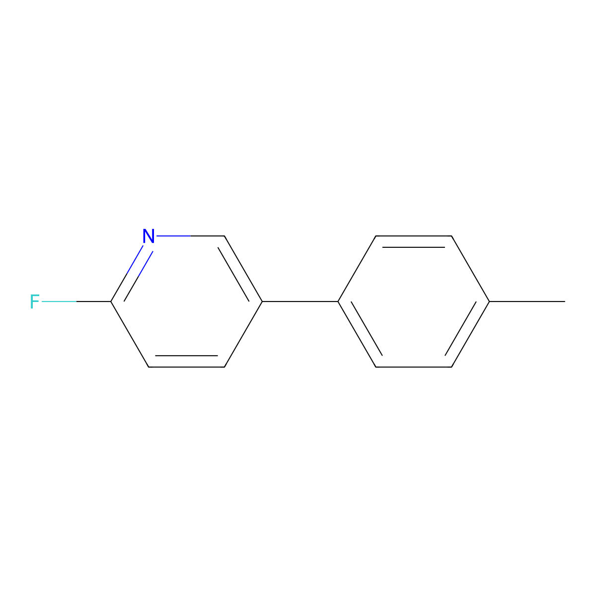 2-Fluoro-5-(4-methylphenyl)-pyridine molecular structure, CAS 1337563-01-5