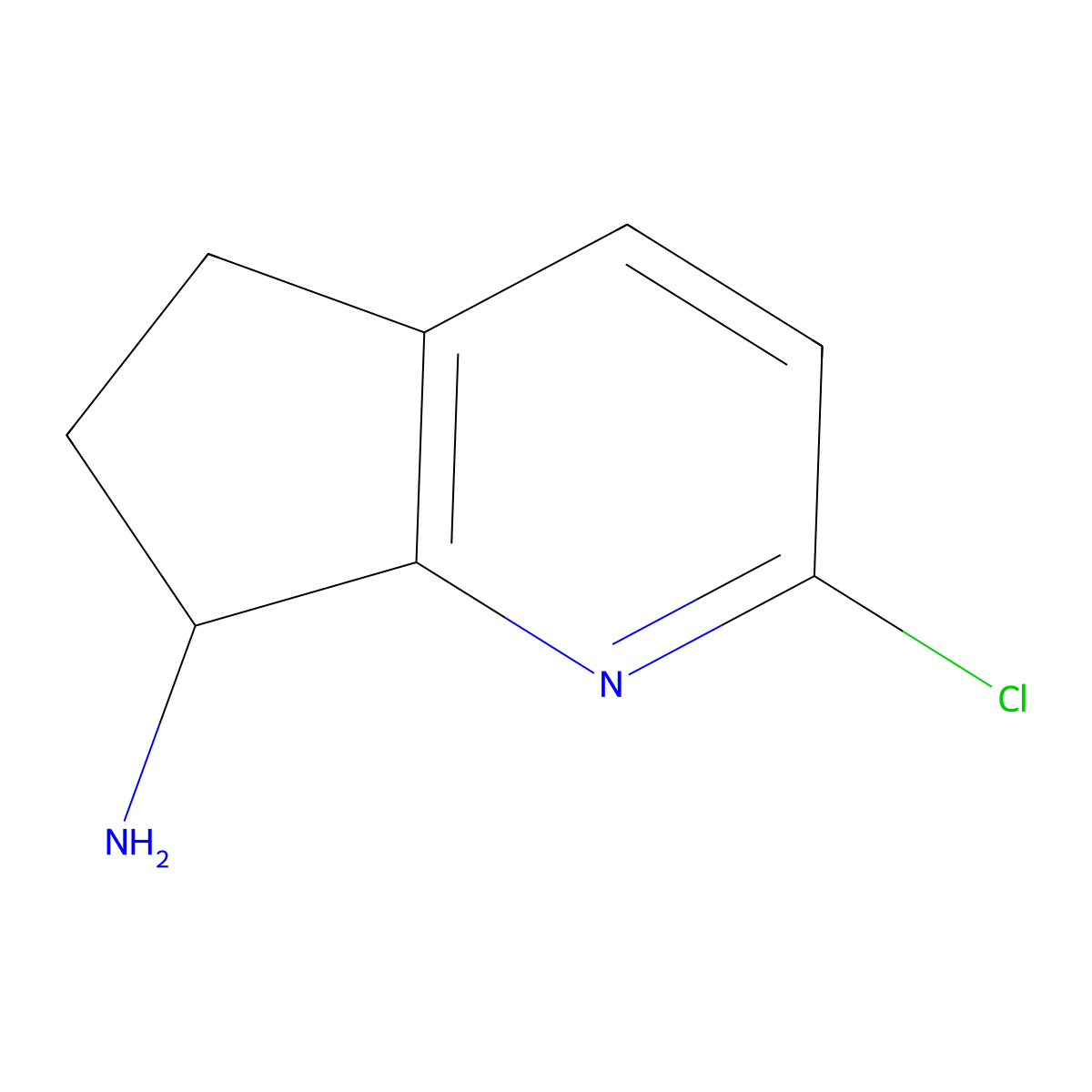 2-Chloro-6,7-dihydro-5H-cyclopenta[B]pyridin-7-amine molecular structure, CAS 1337598-13-6
