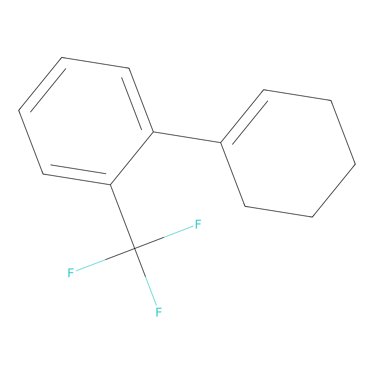 1-(1-Cyclohexen-1-YL)-2-(trifluoromethyl)benzene molecular structure, CAS 13376-26-6